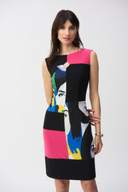 Joseph Ribkoff Silky Knit Color Block Sheath Dress