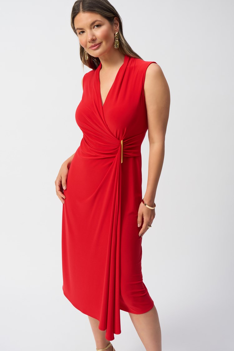Joseph Ribkoff Silky Knit Sleeveless Wrap Dress by Harbour Thread