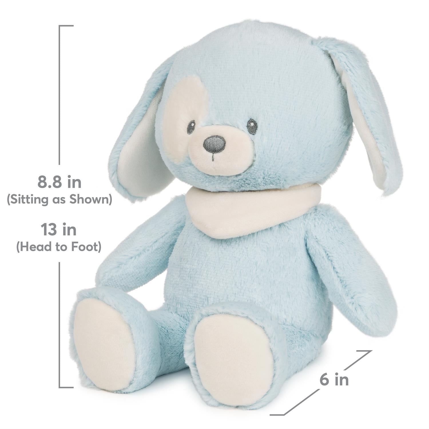 Plush Sustainable Puppy "Bay" Blue 13" by Homeportonline