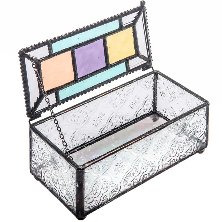 Colorful Stained Glass Decorative Jewelry Keepsake Box