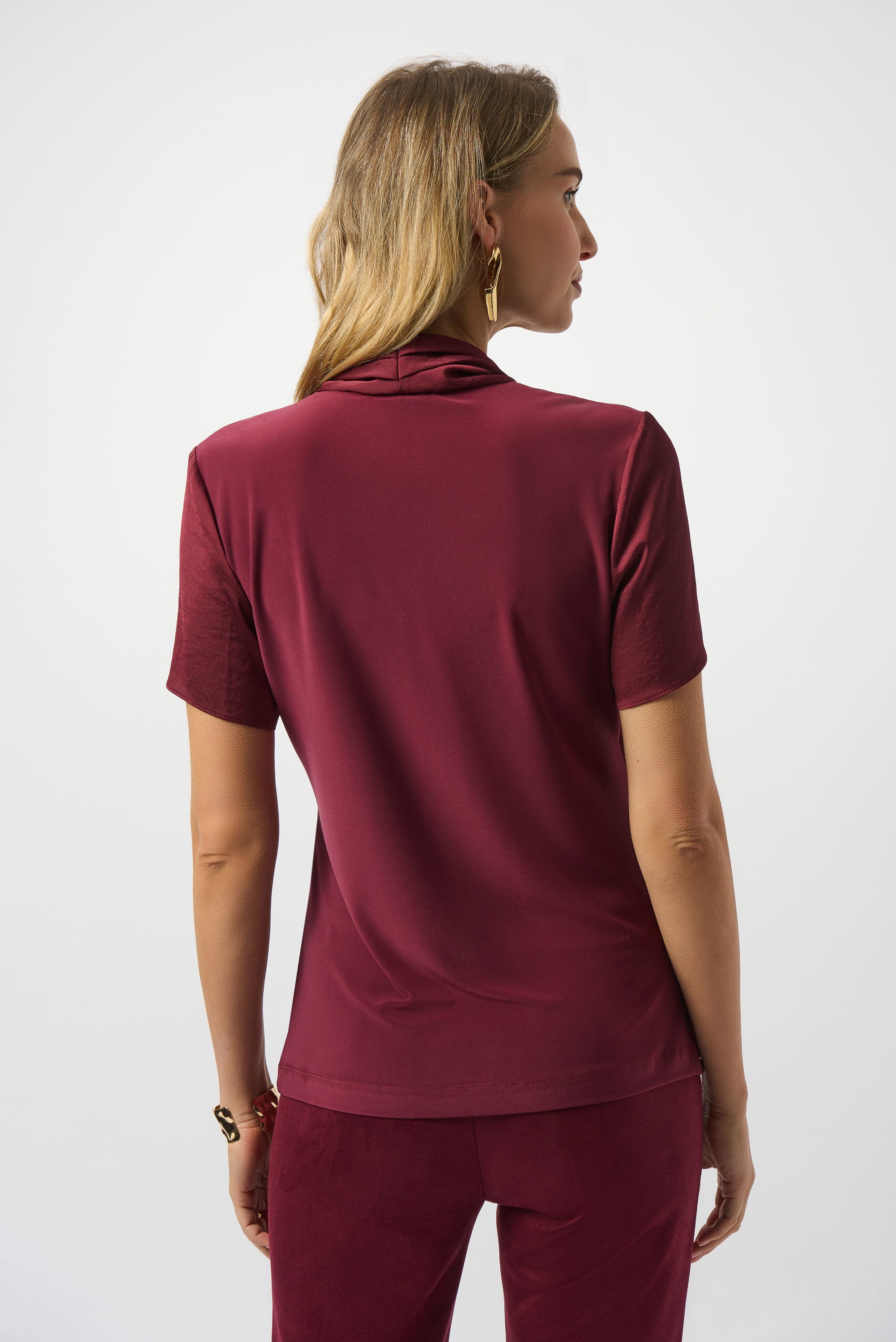 Joseph Ribkoff Recycled Satin Silky Knit Wrap Top by Harbour Thread