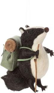 Ornament - Felt Hiking Badger by Homeportonline