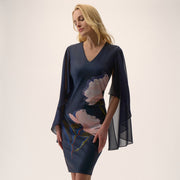 Joseph Ribkoff Silky Knit & Chiffon Floral Placement Sheath Dress
