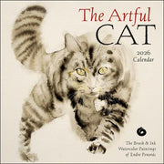 Artful Cat 2026 Wall Calendar: Brush & Ink Waterco