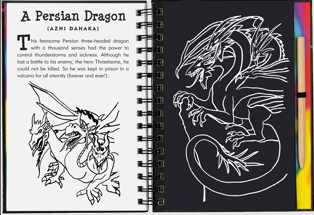 Scratch And Sketch Trace Along Activity Book Dragons And Mythical Creatures by Homeportonline