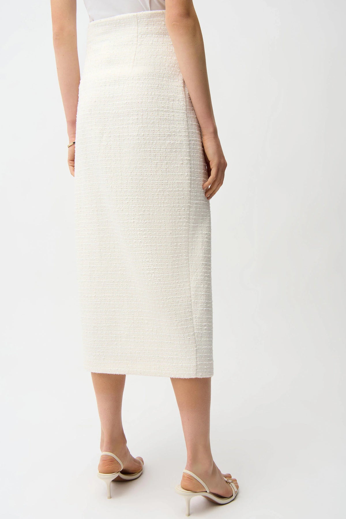 Joseph Ribkoff Bouclé Pencil Skirt With Gold Buttons