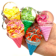 Keychain Charm Ice Cream Cone Floaty Fruit (Sold Individually) by Homeportonline