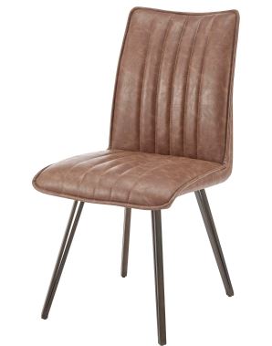 Reino Polyurethane Dining Chair Antique Cigar Brown by Homeportonline