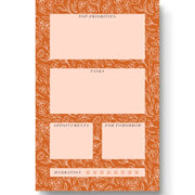 Terracotta Floral Daily Planner Notepad, 8.5x5.5 in. by Wild Lark