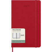 Moleskine Classic 12 Month 2027 Weekly Planner, Hard Cover, Large (5 x 8.25), Scarlet Red, 144 pages