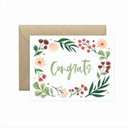 Congrats Floral Wreath Greeting Card