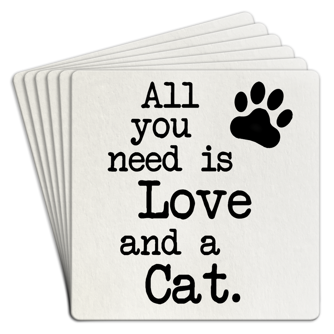 Bar Coaster | All you need is love and a cat by Homeportonline