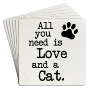 Bar Coaster | All you need is love and a cat by Homeportonline