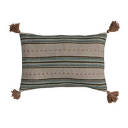 Lumbar Pillow Printed Cotton Slub Multicolor 20" x 14" by Homeportonline