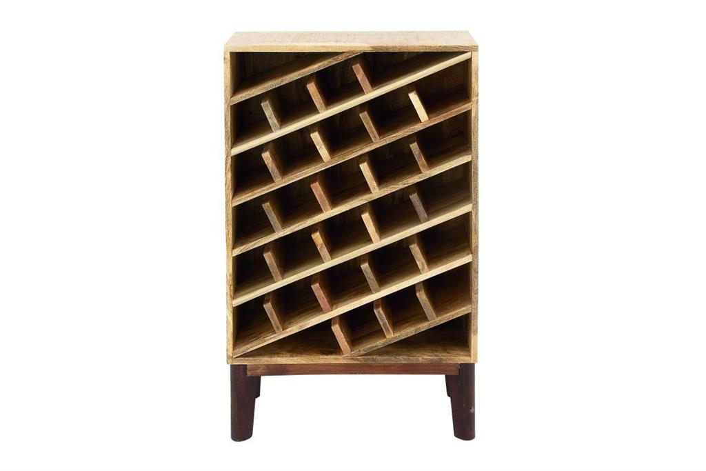 Brown Mango Wood Standing Wine Rack - 30 Bottles by Homeportonline