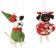 Ornament - Felt Dogs in Christmas Outfits by Homeportonline