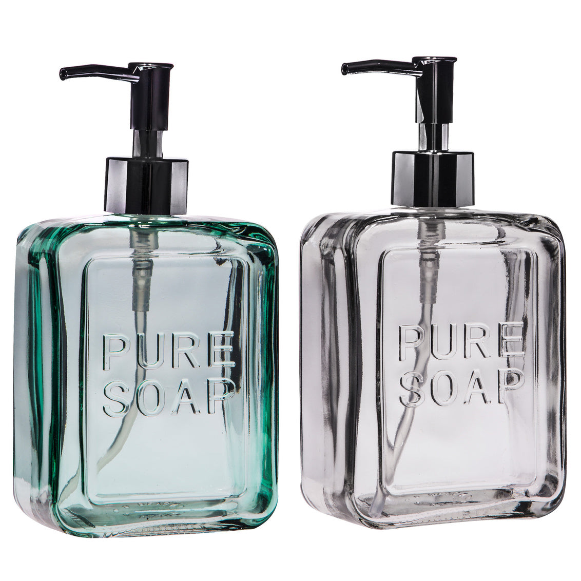Soap Dispenser Embossed Glass 20 Oz - 2 variations - Sold Individually by Homeportonline