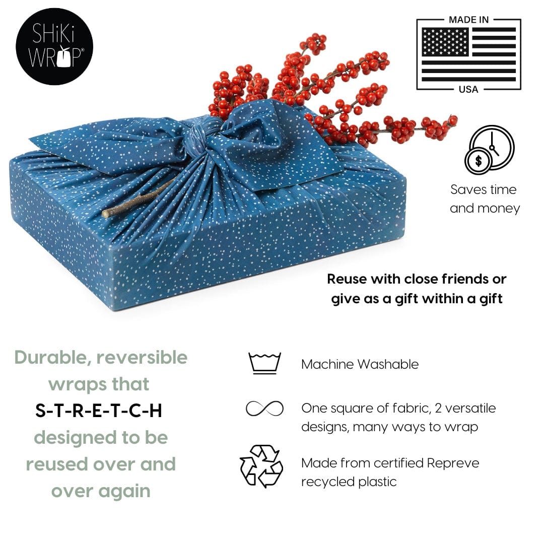 Assorted Set of 9 Reusable Cloth Furoshiki Gift Wrap | Holiday Collection by Shiki Wrap