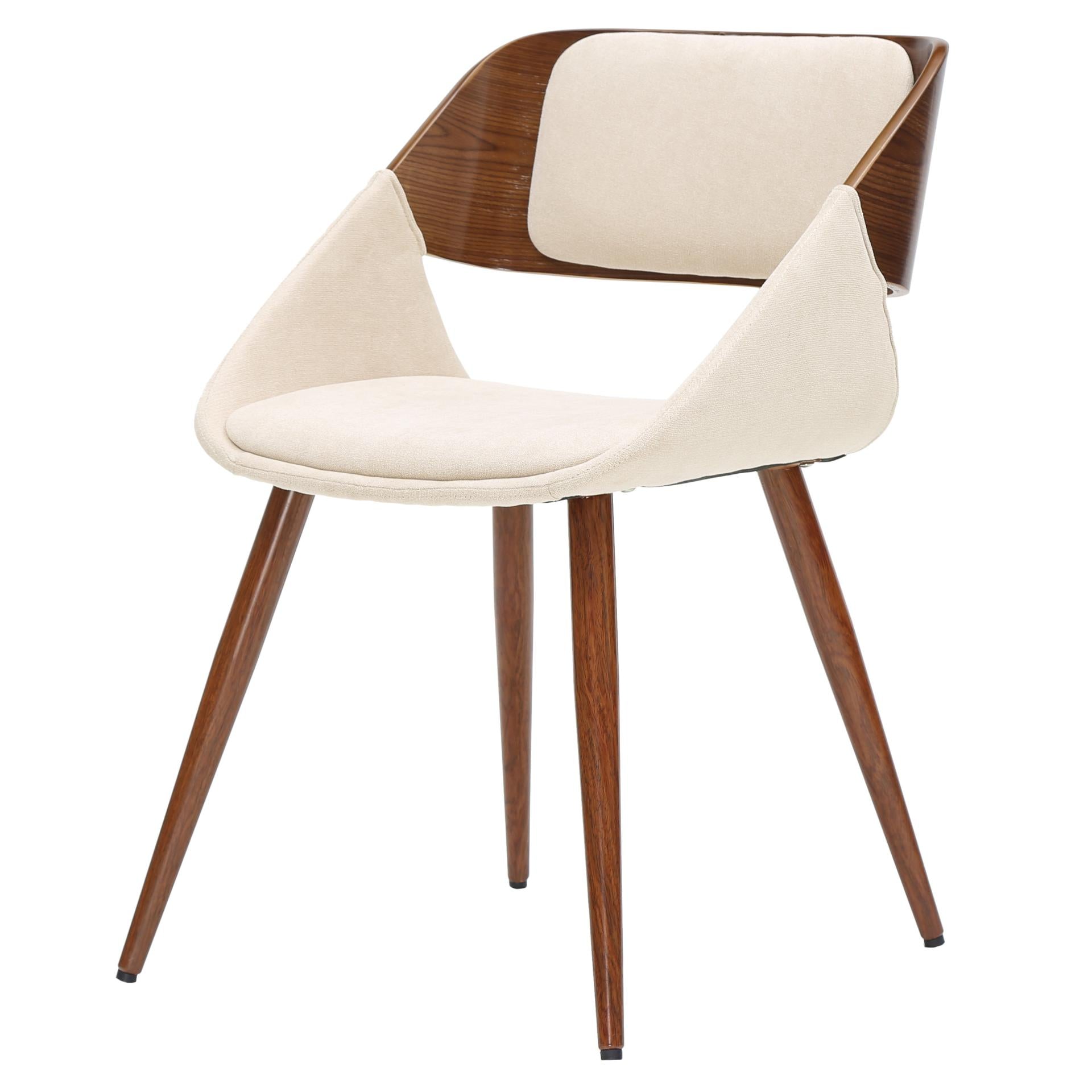 Cyprus KD Fabric Chair Santorini Sand Walnut by Homeportonline