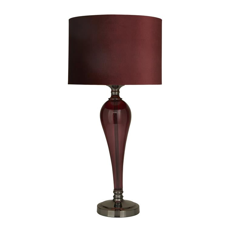 Red Velvet Glam Table Lamp by Homeportonline