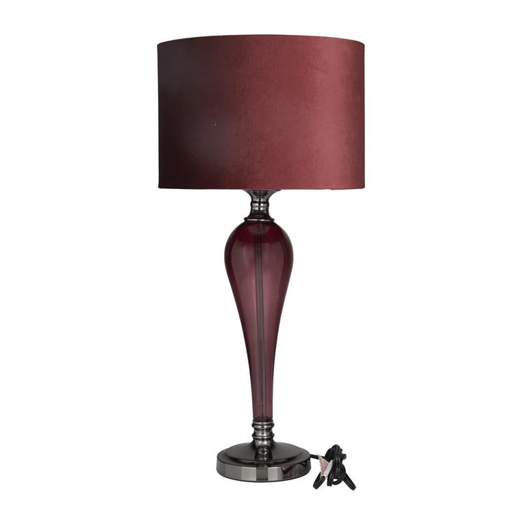 Red Velvet Glam Table Lamp by Homeportonline