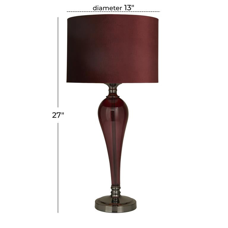 Red Velvet Glam Table Lamp by Homeportonline