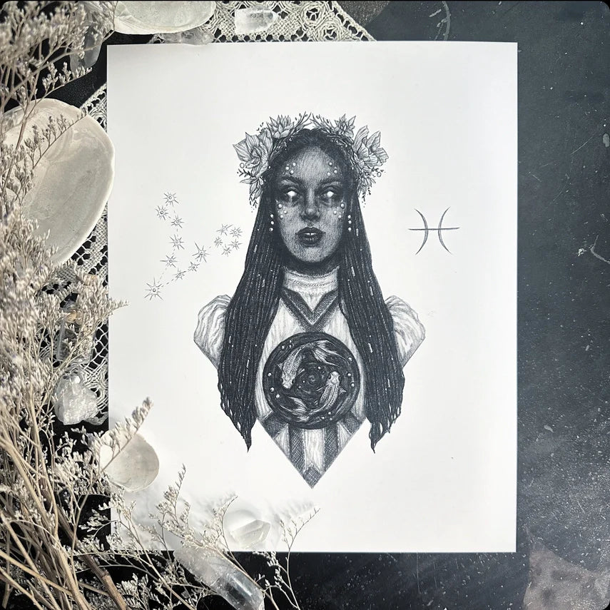 Zodiac Goddess Fine Art Print - Astrology