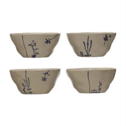 Stoneware Bowl w/ Debossed Pattern (Each One Will Vary) by Homeportonline