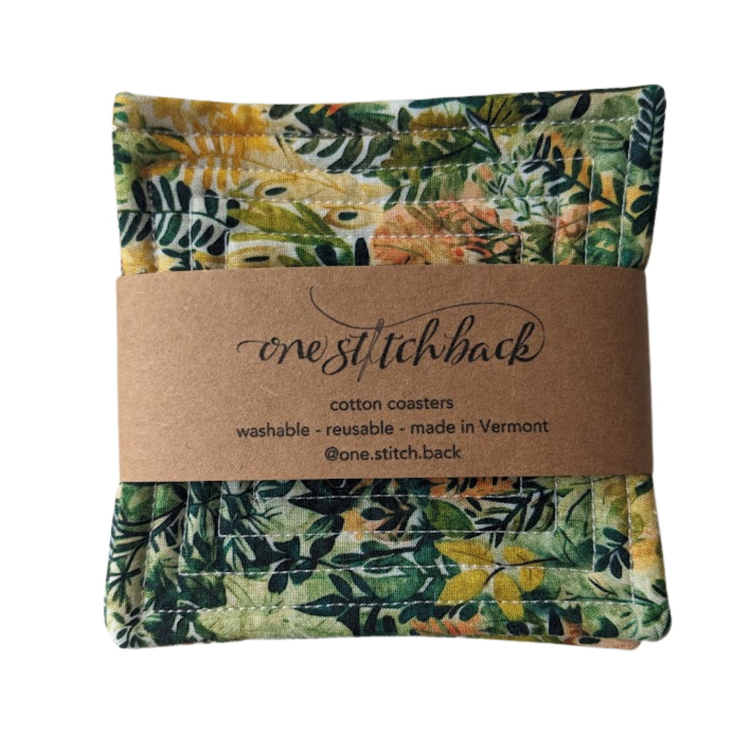 Jungle Leaves Quilted Coasters