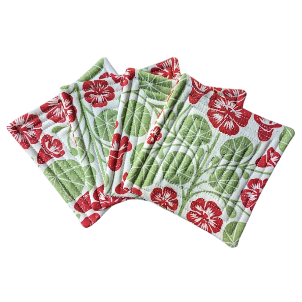 Nasturtium Quilted Coasters