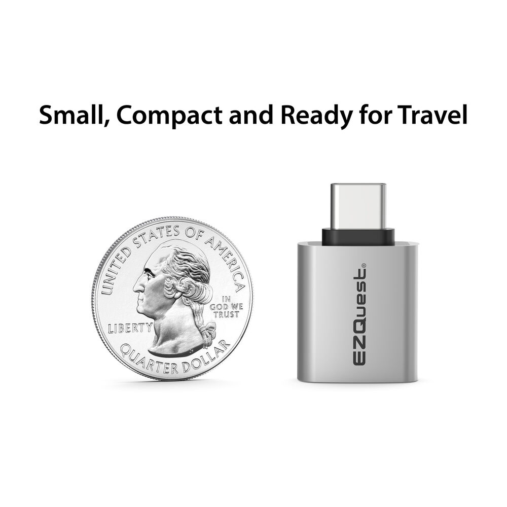 EZQuest USB-C to USB-A 3.0 Female Mini Adapter by Small Dog Electronics
