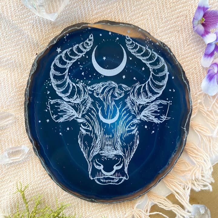 Zodiac Symbol Agate Slices Astrology Sign Horoscope