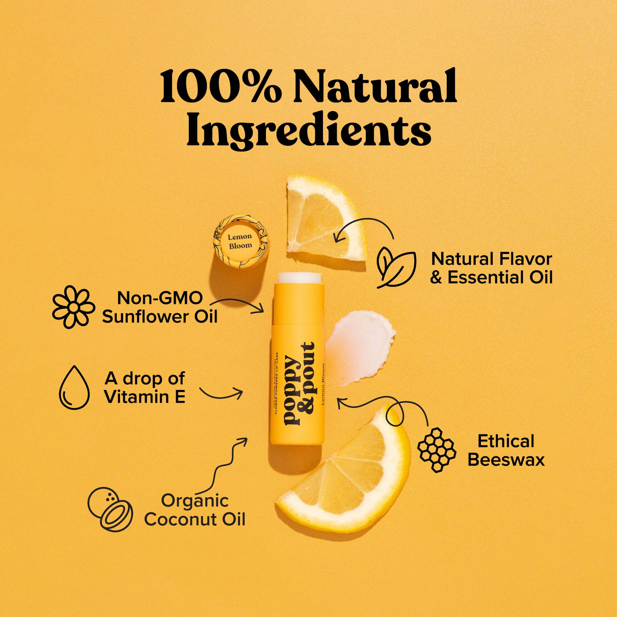 Poppy & Pout Lip Balm, Lemon Bloom by Dear Lucy