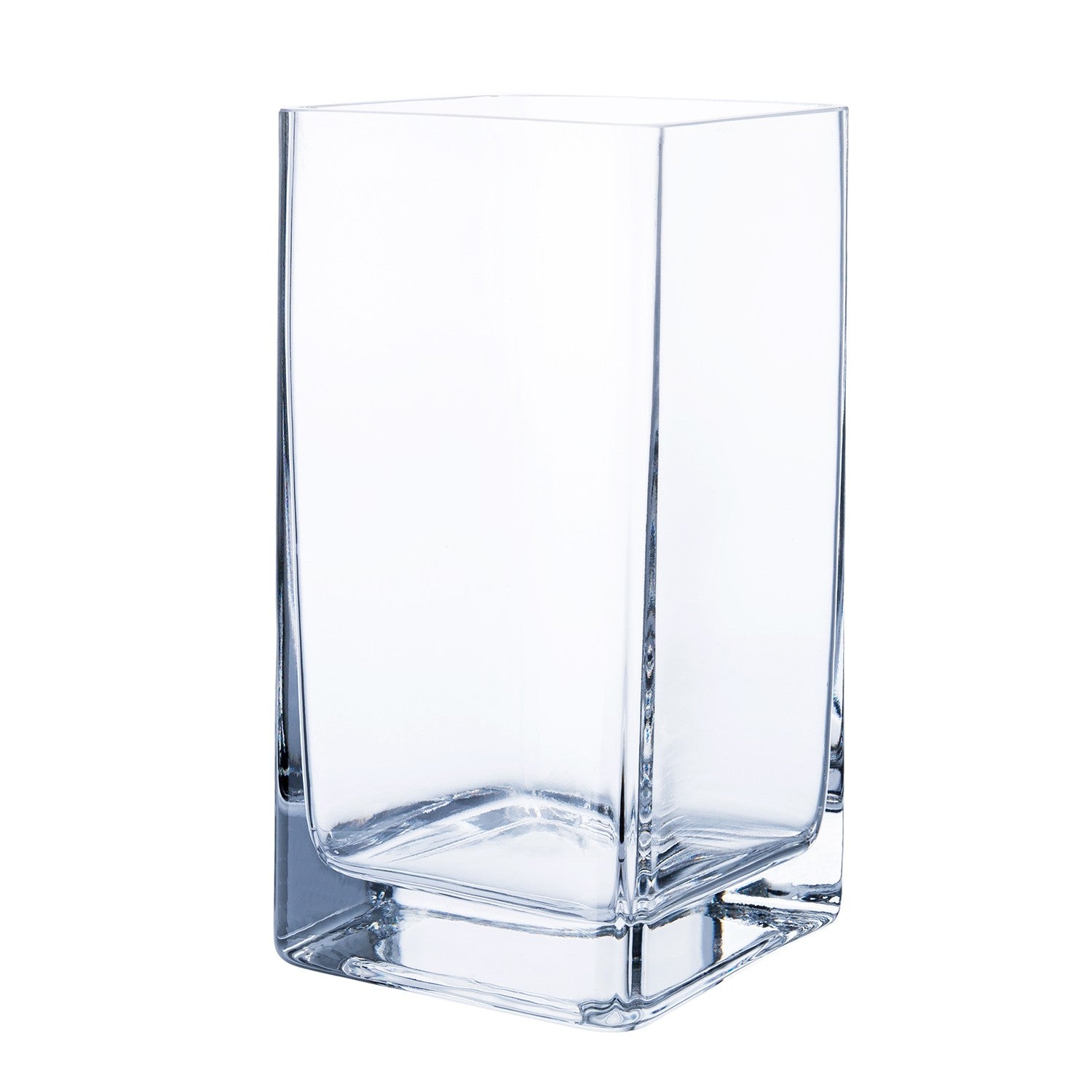 Clear Glass Vase Square 4x4x8in by Homeportonline