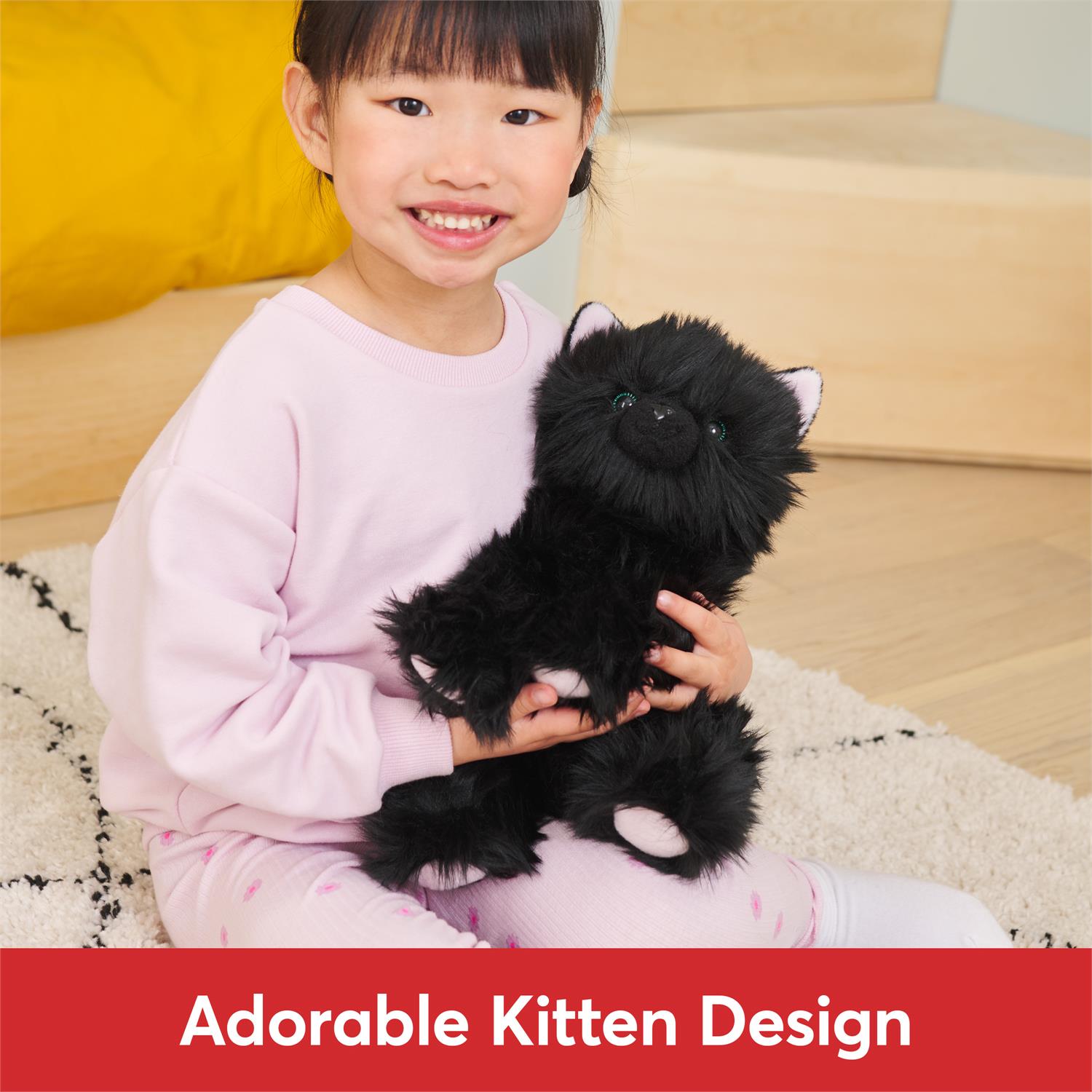 Plush Cat & Dog Collection Kitten Xavier Black 9" by Homeportonline