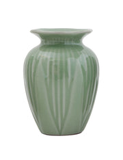 Vase Stoneware Crackle Glaze Jade Trumpet by Homeportonline