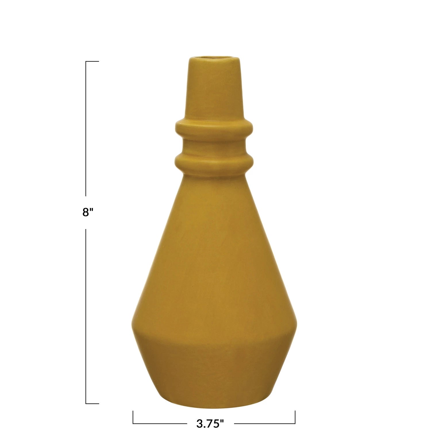 Vase Stoneware Round Base Mustard 8"h by Homeportonline