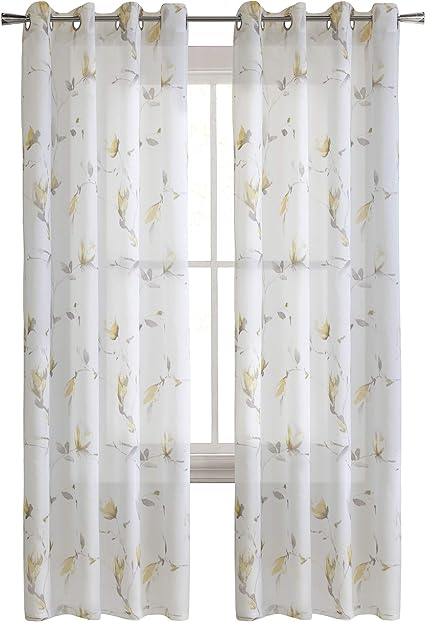 Symphony Grommet Panel 52" x 63" Yellow by Homeportonline