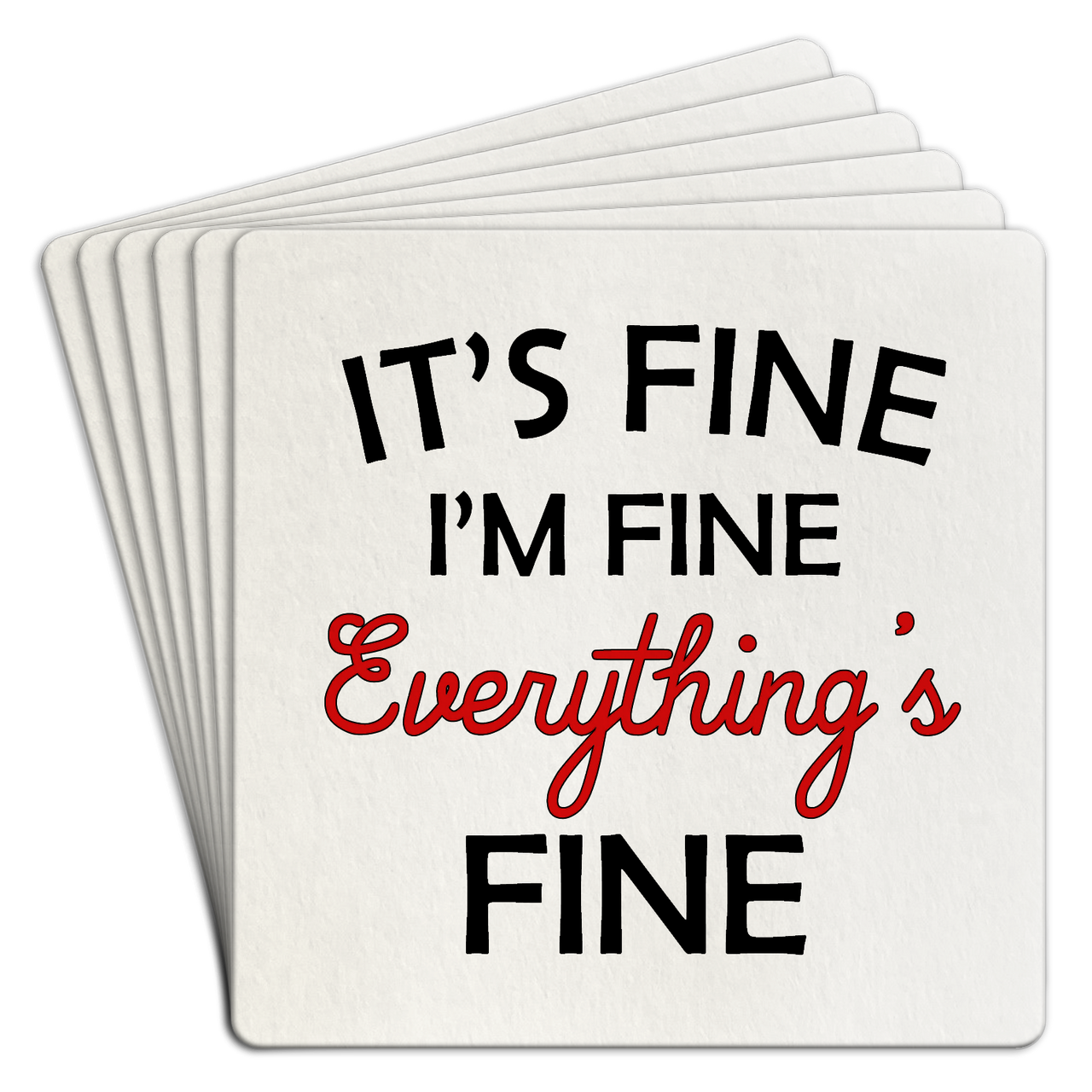 Bar Coaster | It's fine I'm fine by Homeportonline