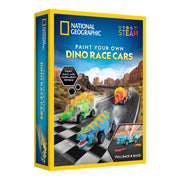NATIONAL GEOGRAPHIC Pull Back Dinosaur Race Cars Craft Kit - Paint 3 Dino Racecars with 6 Paint Colors  Arts & Crafts for Kids Ages 3+
