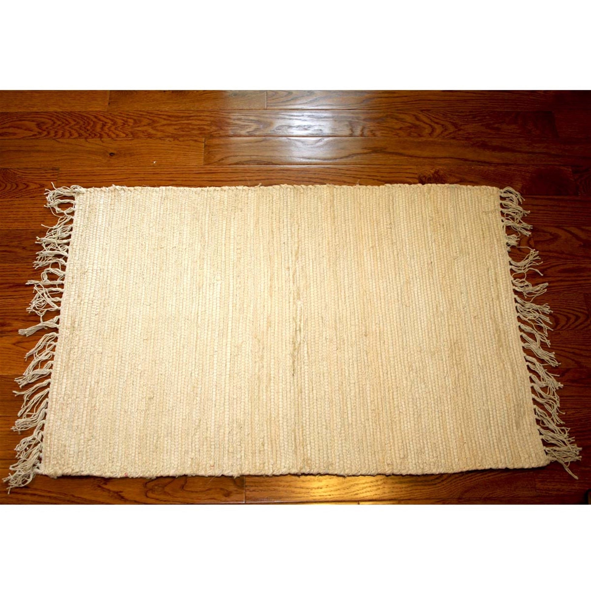 Rag Rug Cotton Cream 3'x5 by Homeportonline