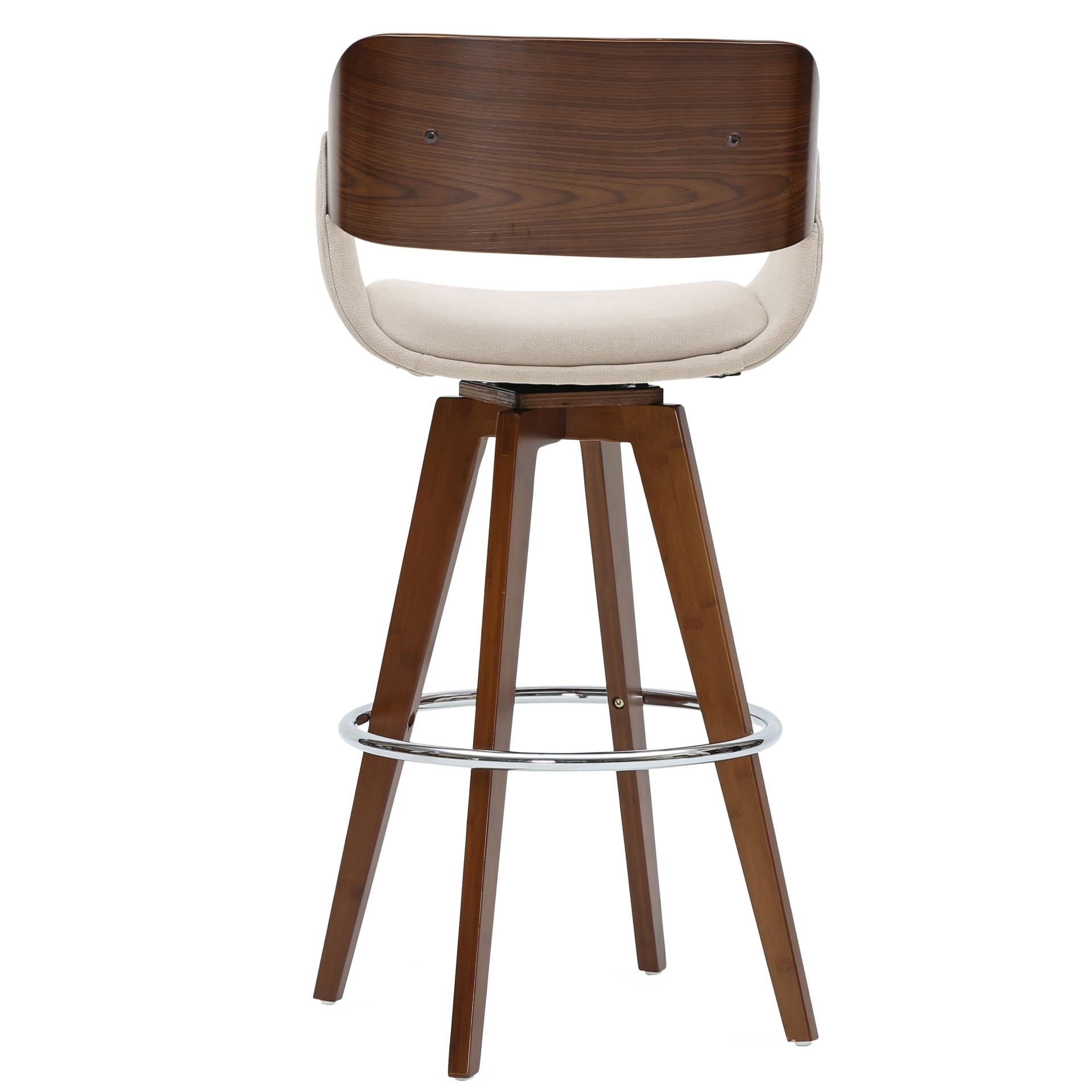 Cyprus KD Fabric Counter Stool Santorini Sand Walnut by Homeportonline
