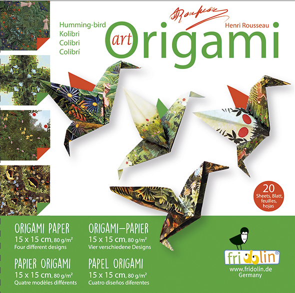 Art Origami 15cm x 15cm Henri Rousseau Hummingbird by Homeportonline