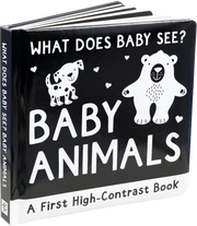 First Board Book High Contrast What Does Baby See? Baby Animals by Homeportonline