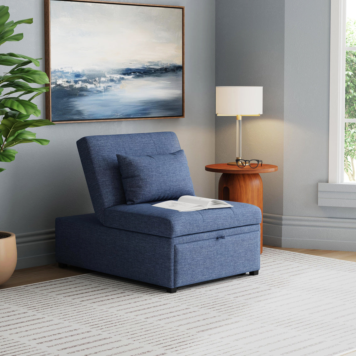Dozer Sleeper Chair Blue by Homeportonline