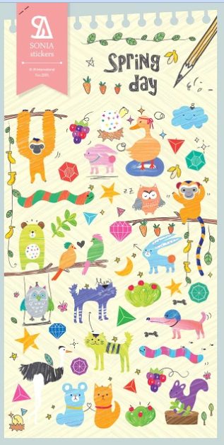 Stickers Spring Day Matte Coated Paper by Homeportonline
