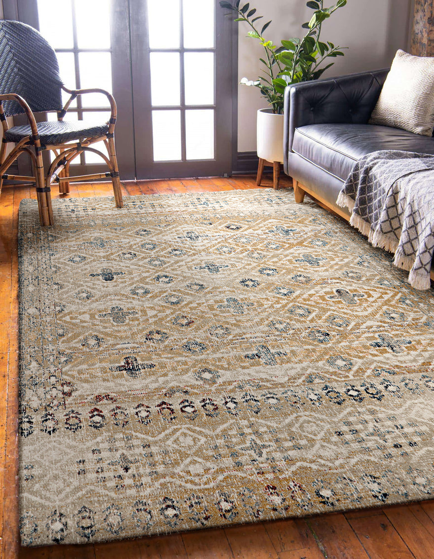 Great Zero Leopold Sand and Blue Rug 5ft x 7ft by Homeportonline