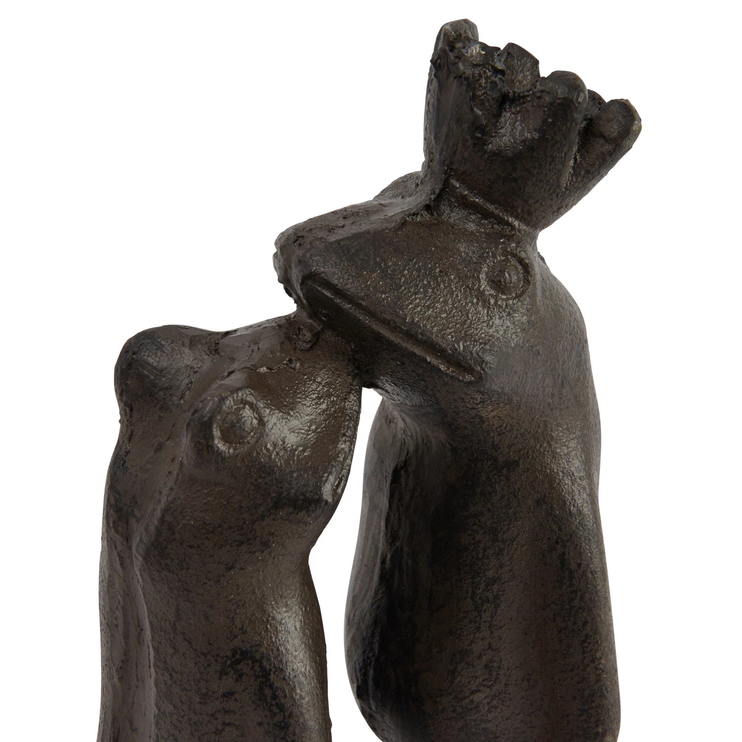 Decorative Sculpture Cast Iron Kissing Frog Prince Brown 8.75"h by Homeportonline