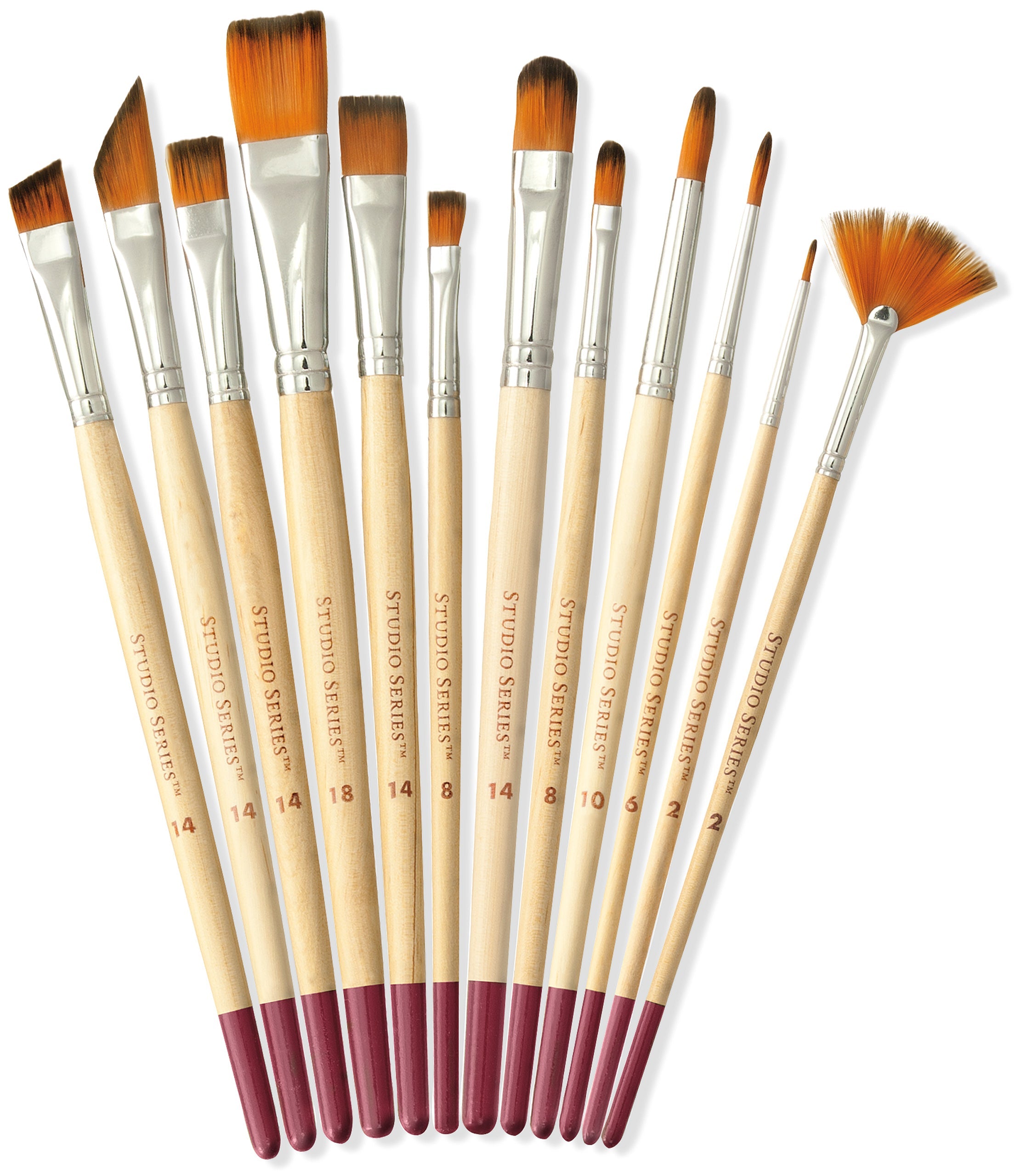 Art Center Artist's Brush Set of 12 Nylon Bristles by Homeportonline