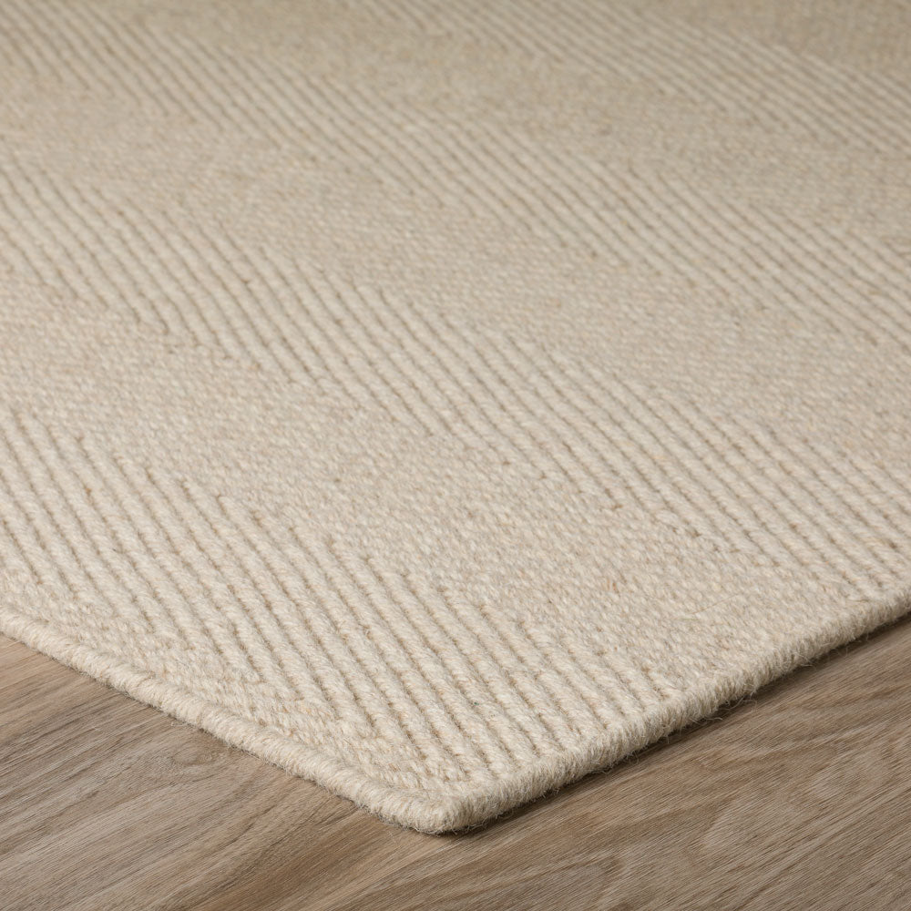 Monaco Herringbone Wool Rug Linen 5' X 7'6" by Homeportonline